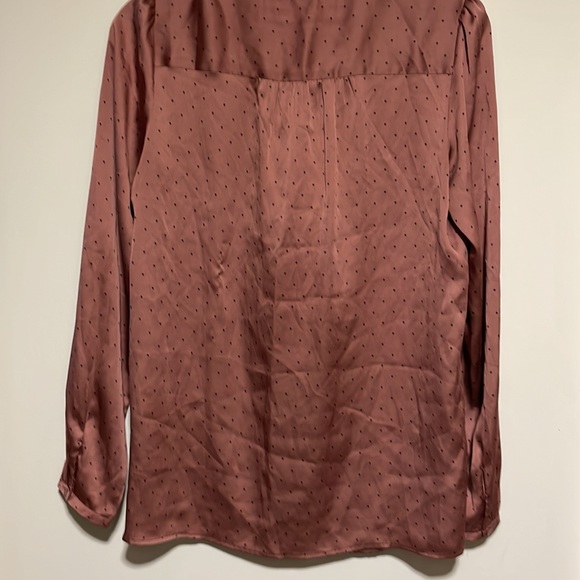 Loft Front Tie Polka Dot Long Sleeve Top in Small/Medium - Picture 5 of 5